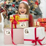 Gepersonaliseerde Gouden Rendier Kerstboom Waterdichte Stickers met Initiaal en Naam Cadeauversiering en Kerstfeestjes voor Familie en Kinderen