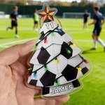 Personalised Colourful Lights Christmas Tree Ball Sports Ornament with Name and Number Home Tree Decor Christmas Gift for Friends Sports Lovers