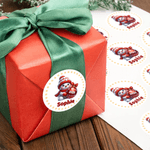 Personalised Cute Christmas Snowman Stickers Labels with Name and Year DIY Gift Decor Christmas Party Favors for Family Kids Friends