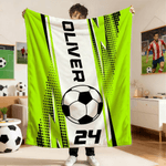 Personalised Sportball Soft Throw Blanket with Name and Number Home Bedroom Decor Birthday Gift for Sport Lovers