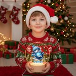 Personalized Cute Snowman Snowflake Acrylic LED Night Light with Name Year and Wooden Base Christmas Gift for Kids