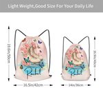 Personalized Skating Shoes Birth Flower Large Capacity Drawstring Bag with Name Travel Training Birthday Gift for Ice Skaters Enthusiasts Students