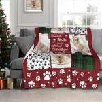 Personalised Paw Hardest Goodbye 4 Dog Cat Photos Soft Throw Blanket with Name Pet Loss Memorial Sympathy Gift for Pet Lover