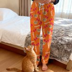 Gepersonaliseerde gezichtsfoto Zachte huidvriendelijke pyjamabroek met naam en koord tailleband Halloween Kerstmis Verjaardagscadeau voor familie vrienden