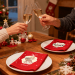 Personalisierte wiederverwendbare Serviette aus 100% Baumwolle mit Weihnachtsengel- oder Christkind-Motiv Weihnachtsgeschenk für Familie Freunde