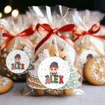 Personalizada de dibujos animados de Navidad del sombrero impermeable pegatinas con nombre de Navidad Festival de Fiesta de Regalo para Niños Niñas