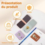 Marque-page Magnétique en Cuir PU Personnalisé avec Bouquet de Fleurs de Naissance et Nom Cadeau d’Anniversaire pour Amoureux des Livres