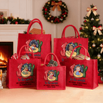 Personalizada Joy To the World Mi primera Navidad Diseño de dibujos animados de bebé Bolsa de yute grande con texto Regalo de Navidad para la familia Recién nacido