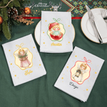 Personalised Watercolour Christmas Angel 100% Cotton Reusable Cloth Napkin with Name Festive Dining Decor Christmas Gift for Family Friends