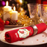 Personalisierte wiederverwendbare Serviette aus 100% Baumwolle mit Weihnachtsengel- oder Christkind-Motiv Weihnachtsgeschenk für Familie Freunde