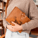 Personalised Duck Deer Name PU Leather A5 Notebook Cover with Storage Pocket Birthday Christmas Gift for Family Friends Christian Believers