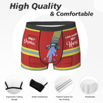 Personalised Fun Firefighter Design Men's Boxer Brief Underwear with Name Birthday Christmas Gift for Husband Boyfriend