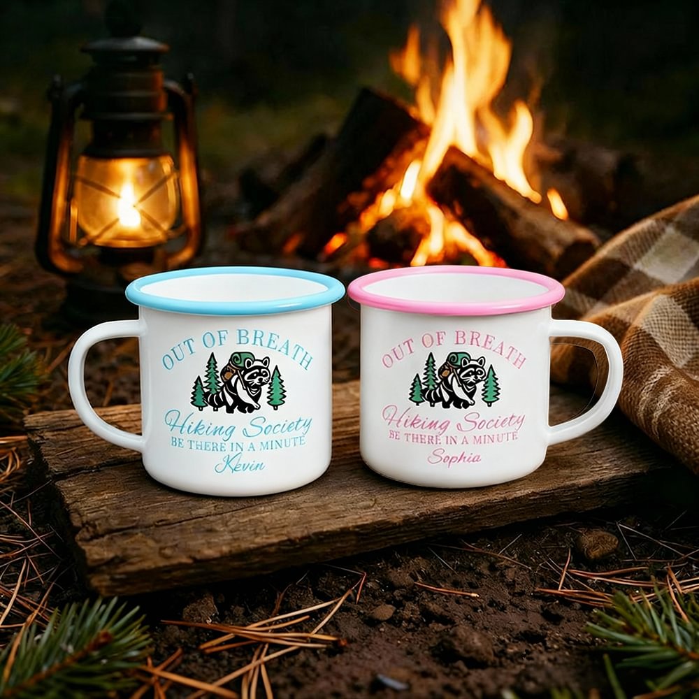 Tasse en émail 12 oz avec nom Cadeau d'activité de plein air pour amoureux de la nature Aventure
