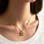 Personalised Gingerbread Man Necklace with Birthstone and Text Christmas Birthday Anniversary Gift for Women