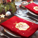 Personalisierte wiederverwendbare Serviette aus 100% Baumwolle mit Weihnachtsengel- oder Christkind-Motiv Weihnachtsgeschenk für Familie Freunde