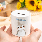 Personalised Cute Flower Crown Animal Ceramic Money Box Piggy Bank with Name Home Decor Birthday Gift for Boys Girls