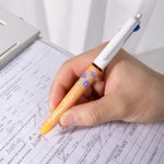 Personalised Birth Flower Retractable Glitter Ballpoint 3-in-1 Pen with Name Teacher's Day Nurse Week Appreciation Birthday Gift for Nurses Teachers