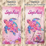 Personalisiertes Aquarell Meerestier Strandtuch mit Namen Übergroß Schnelltrocknend Sommer Reisezubehör Geburtstag Geschenk für Familie Freunde