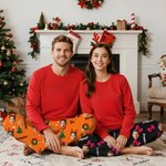 Gepersonaliseerde gezichtsfoto Zachte huidvriendelijke pyjamabroek met naam en koord tailleband Halloween Kerstmis Verjaardagscadeau voor familie vrienden