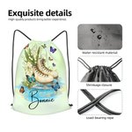 Personalized Skating Shoes Birth Flower Large Capacity Drawstring Bag with Name Travel Training Birthday Gift for Ice Skaters Enthusiasts Students