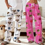 Gepersonaliseerde gezichtsfoto Zachte huidvriendelijke pyjamabroek met naam en koord tailleband Halloween Kerstmis Verjaardagscadeau voor familie vrienden