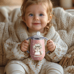 Personalisierte niedlichen Kranz Tiermuster 10 oz thermisch isoliert Sippy Cup mit Namen und Griff Baby Dusche Geburtstag Geschenk für Kinder