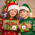 Personalizada de dibujos animados de Navidad del sombrero impermeable pegatinas con nombre de Navidad Festival de Fiesta de Regalo para Niños Niñas
