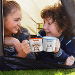 Personalised Cartoon Wreath Deer Bear Animals 12 oz Colored Rim Enamel Mug with Name Daily Use Christmas Birthday Gift for Boys and Girls