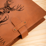 Personalised Duck Deer Name PU Leather A5 Notebook Cover with Storage Pocket Birthday Christmas Gift for Family Friends Christian Believers