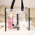 Personlig transparent vattentålig handväska med initialer unisex stor kapacitet för bastu och miljövänlig födelsedags och julklapp till vän
