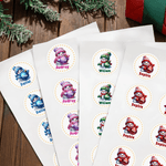 Personalised Cute Christmas Snowman Stickers Labels with Name and Year DIY Gift Decor Christmas Party Favors for Family Kids Friends