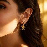 Personalised Gingerbread Man Birthstones Stud Earrings Christmas Birthday Anniversary Gift for Woman