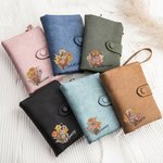 Portefeuille en Cuir Tri-Plié Personnalisé avec Bouquet de Fleur de Naissance Cadeau Anniversaire Fête des Mères pour Femme
