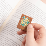 Personalized Multi-Flower Cross PU Leather Magnetic Bookmark Clip with Name Christmas Birthday Gift for Bookworms Reading Lovers