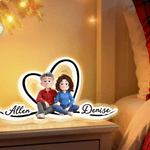 Personalized 3D Style Cartoon Character Acrylic LED Night Light with Name Home Decor Valentine's Day Gift for Couple
