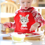 Personalised Cute Flower Crown Animal Adjustable Kid Apron Chef Hat Set with Name and Pocket Cooking Handcraft Activities Birthday Gift for Boys Girls