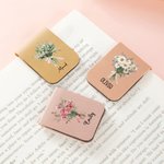 Gepersonaliseerde Geboortebloemen Boeket Multicolor Magnetische PU-leer Bladwijzerclip met Naam Verjaardags Cadeau voor Boekenliefhebbers