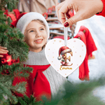 Personalized Santa Hat Initial Ceramic Christmas Ornament with Name Home Decor Christmas Gift for Family Friends