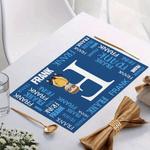 Personalized Word Cloud Cartoon Character Rectangle Placemat with Name and Initial Kitchen Dining Decor Daily Use Birthday Gift for Kids Family