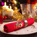 Gepersonaliseerde Kerstmuts 100% Katoen Rode Servet met Naam en Voorletter Feesttafel Decoratie Kerstcadeau voor Familie Vrienden