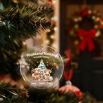 Personalized Cute 1-3 Children Highland Cow Acrylic Ornament with Text Home Tree Decor Christmas Gift for Highland Cow Lovers Family