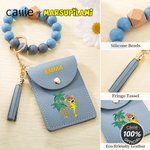 Portafoglio portachiavi personalizzato a coda lunga con braccialetto di perline e nome Marsupilami®.
