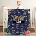 Manta suave personalizada con temática de dinosaurio selva volcán y nombre regalo de cumpleaños y Navidad para amantes de los dinosaurios