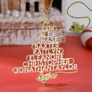 Henkilökohtainen Long Tailed Marsupilami joulukuusi muoto kaulakoru nimet joululahja naisille tytöille | Callie × Marsupilami®