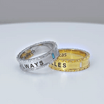 Personalisierte geometrische Birthstone Design Ring zierlich Schmuck mit eingraviertem Text täglich tragen Geburtstag Geschenk für Frauen Männer