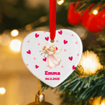 Personalised Christmas Angel Christmas Ceramic Ornament with Name and Date Tree Home Decor Christmas Gift for Family Friends