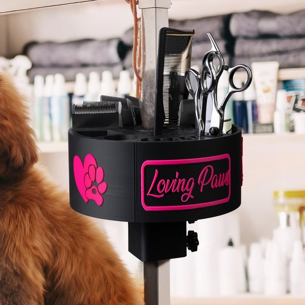 Personalized Pet Grooming Tools Holder for Table Arm Portable Grooming Supplies Scissors Blade Storage Organizer Grand Opening Gift for Pet Groomer