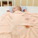 Personalised Multi-Color Embroidered Birth Flower Soft Baby Blanket with Name Birthday Christmas Gift for Newborn Dad Mom