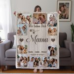 Personalisierte 10 Fotos Weiche Decke mit 1–8 Namen und Text Haus Deko Muttertag Vatertag Geburtstag Geschenk für Familie Freunde