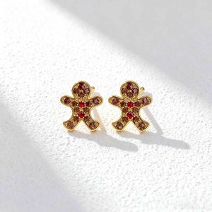 Personalisierte Romantasy Birthstone Lebkuchen Mann Ohrstecker Weihnachten Geburtstag Jahrestag Geschenk für Frau